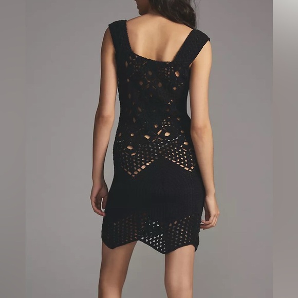 TACH Black Crochet Cutout Mini Dress. PTP17 - Picture 3 of 7